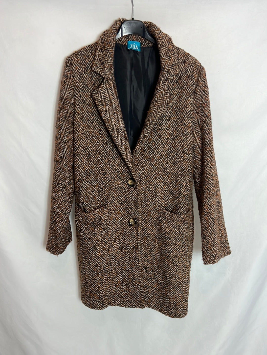 ZÚA. Herringbone coat in earth tones Tu(m)