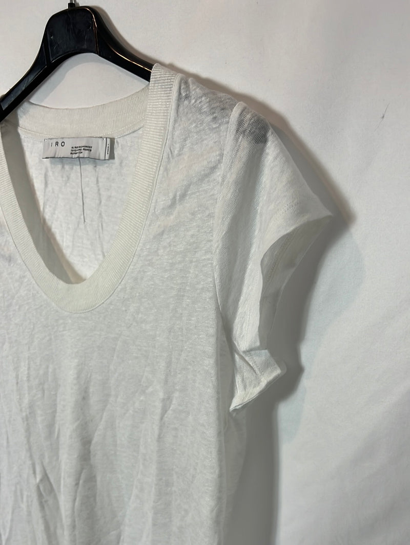 IRO. Camiseta blanca lino. T XS/S