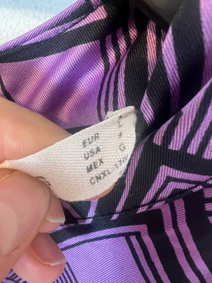 MANGO. Vestido fluido estampado retro. T L