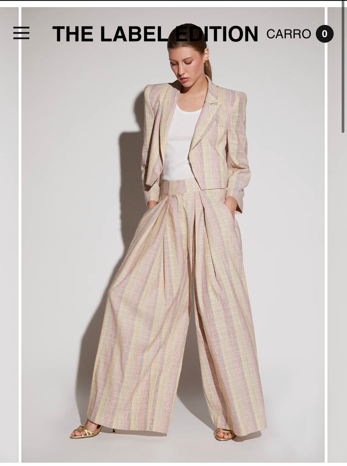 THE LABEL EDITION. Conjunto chaqueta y pantalón rayas. T XS/S