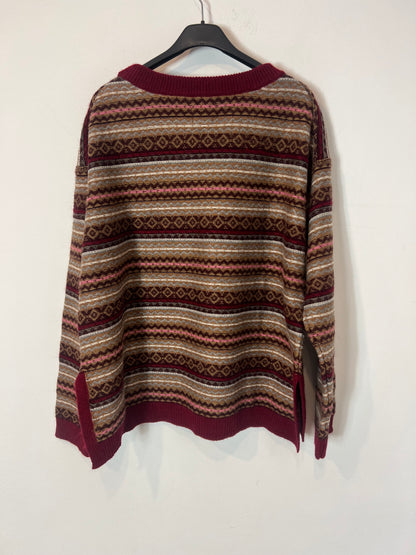 MASSIMO DUTTI. Jersey burdeos estampado T.m