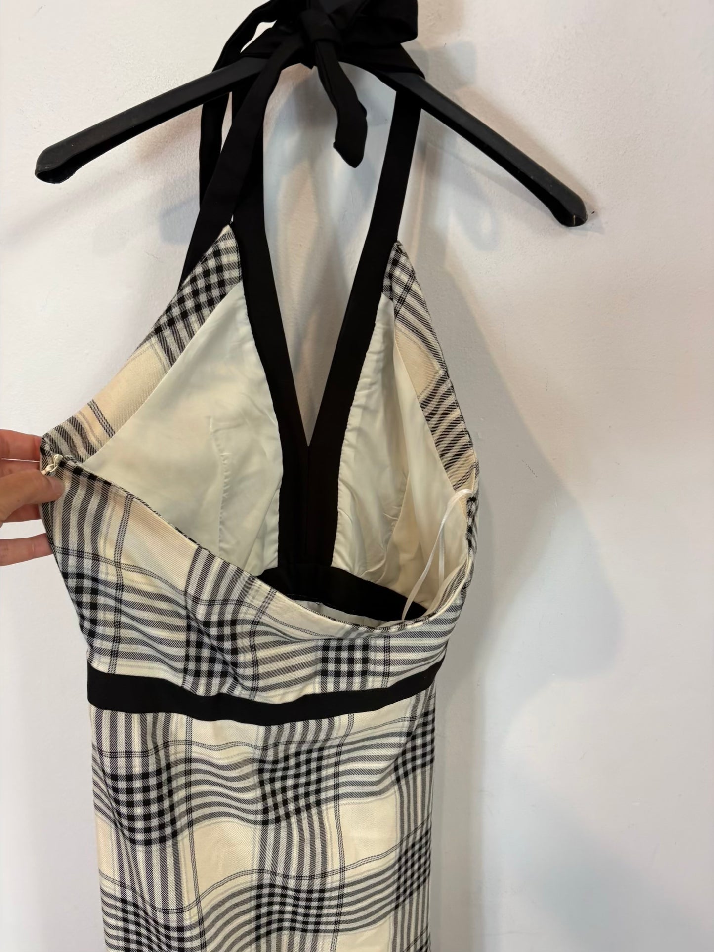 IQ COLLECTION, Vestido asimétrico cuadros