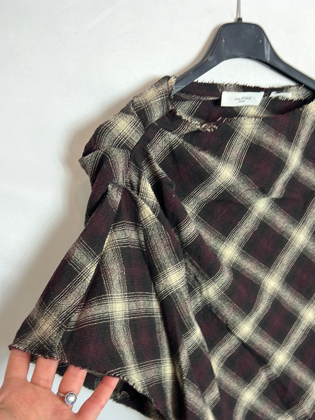 ISABEL MARANT ETOILE. Checked wool gathered top. Size 36