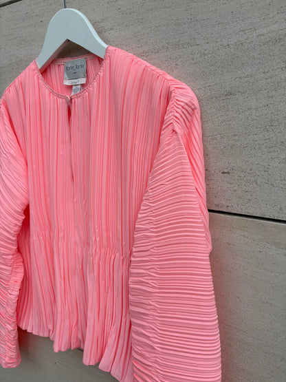 FORTE FORTE. Blusa fluida plisada flúor