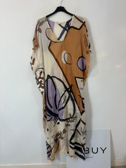 AWALE STUDIO. Vestido largo estampado estilo caftán