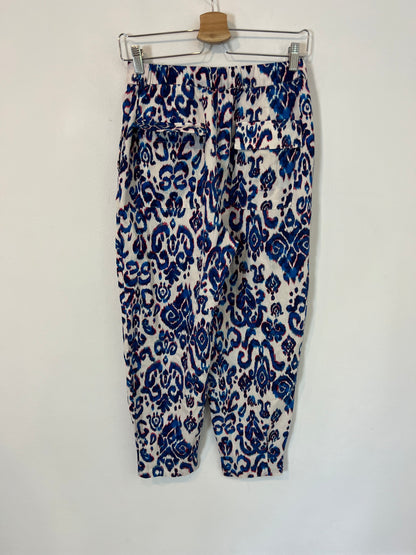 ZARA. Flowy blue printed trousers. Size XS