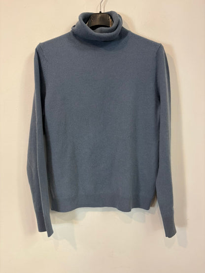 UNIQLO. Jersey cashmere azul cuello alto