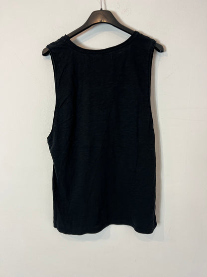 MR MOOD. Camiseta negra logo son mangas. T L