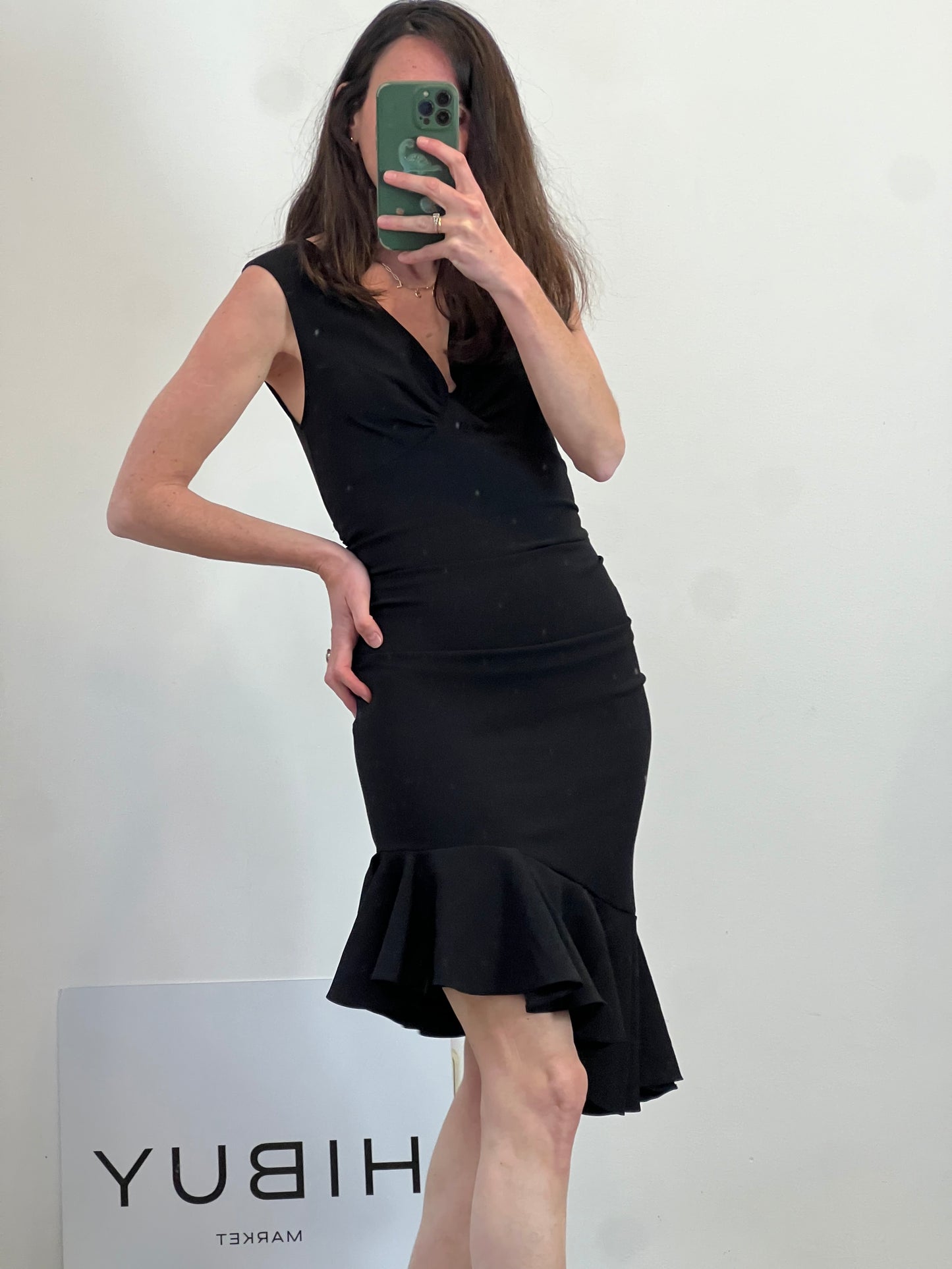 ZARA. Gathered midi dress, size xs