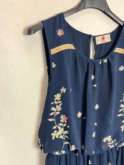 LESAC. Vestido largo azul flores. T XS
