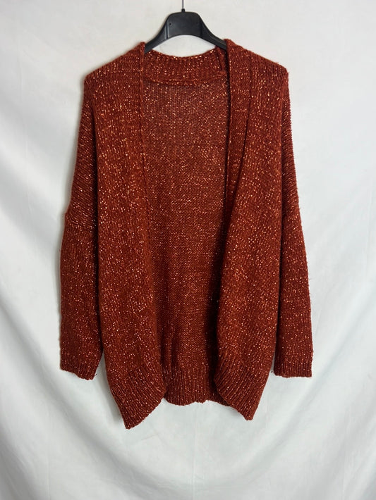 OTRAS. Cárdigan color caldera hilos brillo. T M