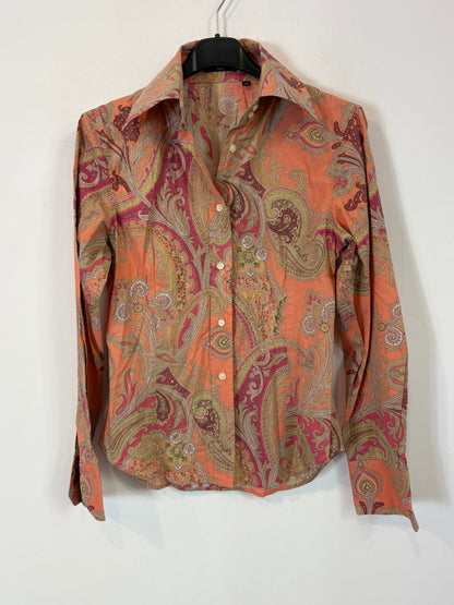 ETRO. Camisa salmón  estampada . T 34
