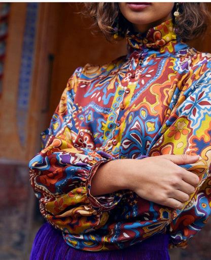 MOMONÍ. Blusa seda estampada