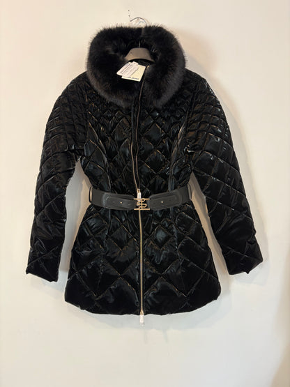 SALSA JEANS. Abrigo acolchado negro textura