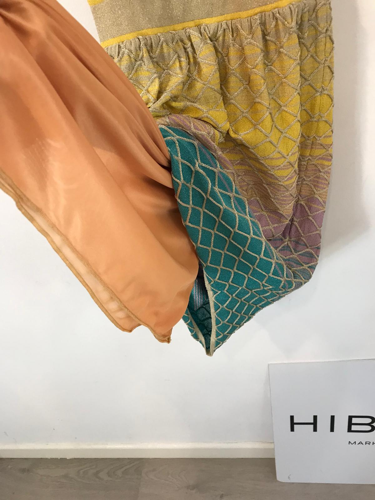 MISSONI. Vestido corto punto elástico multicolor
