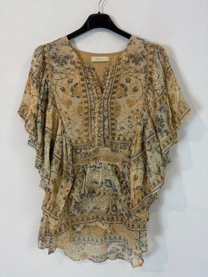 MES DEMOISELLES. Blusa estampada hilos dorados. T 36