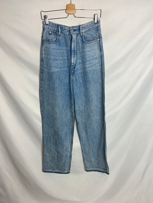 ISABEL MARANT ETOILE. Flowy wide-leg denim. Size 34