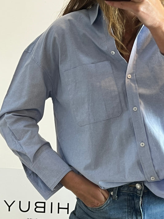 ZARA. Light blue oxford shirt. Size XS