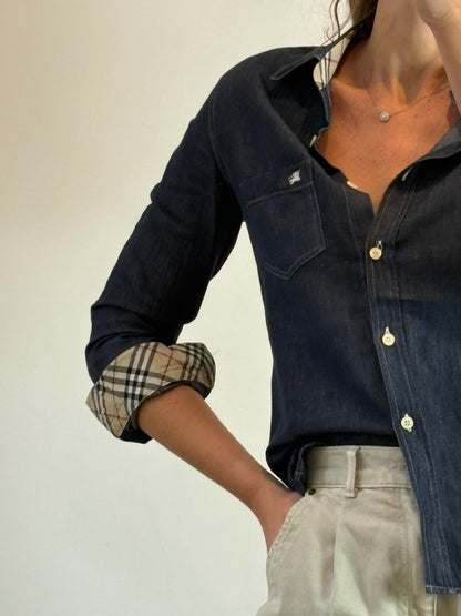 BURBERRY. Camisa fluida denim