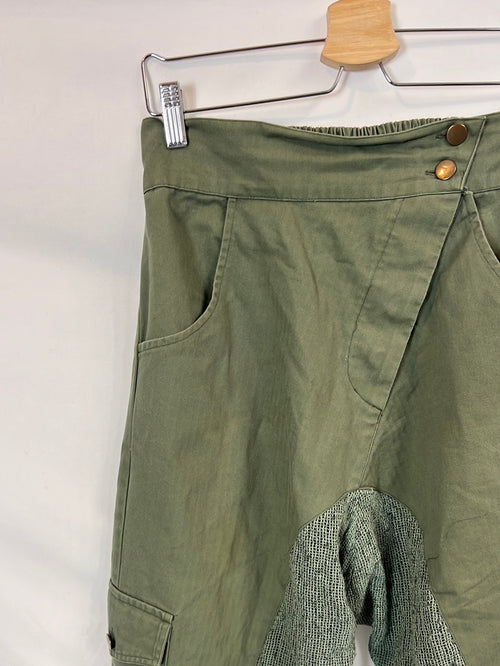 GITANNA. Pantalón verde doble textura Tm/l