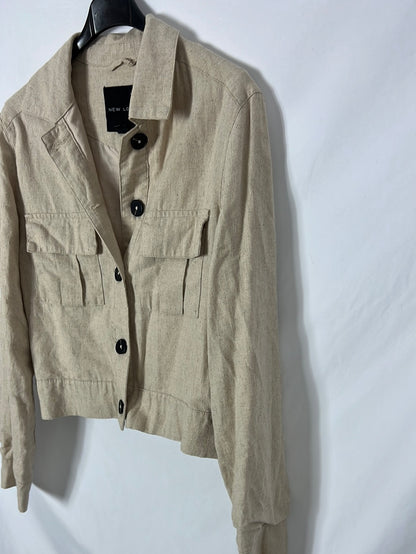 NEW LOOK. Beige linen jacket T.36