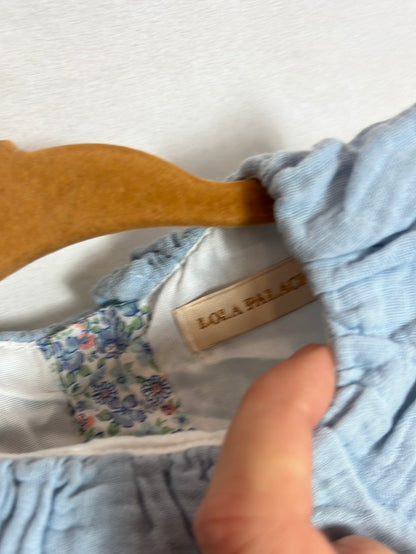 LOLA PALACIOS. Ranita flores tonos azules. T 3 meses