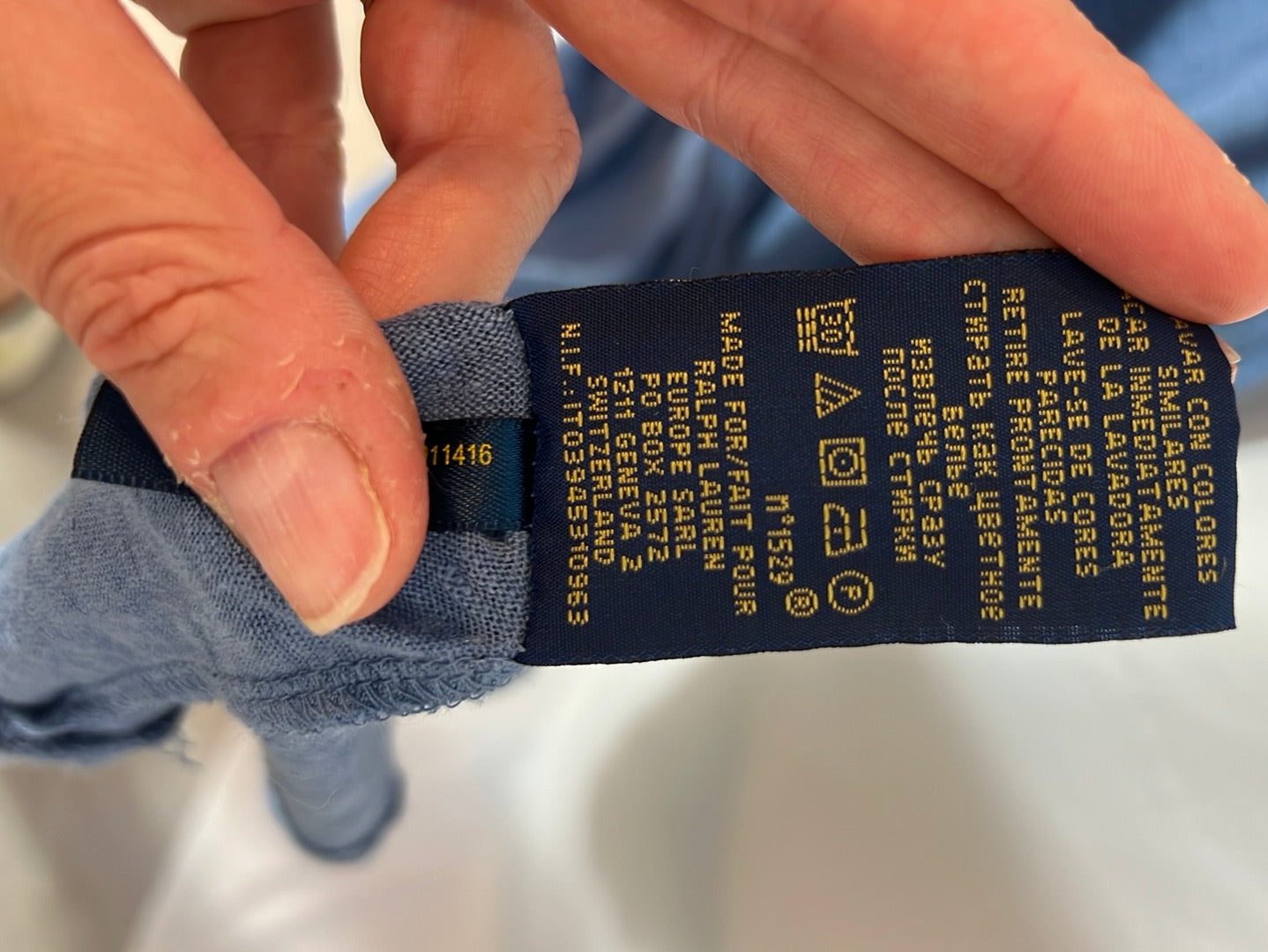 POLO RALPH LAUREN. Long blue linen dress. TS