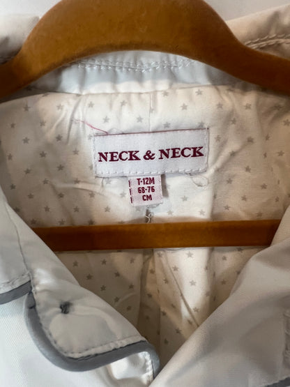 NECK&NECK. Chaqueta blanca  textura. T 12 meses
