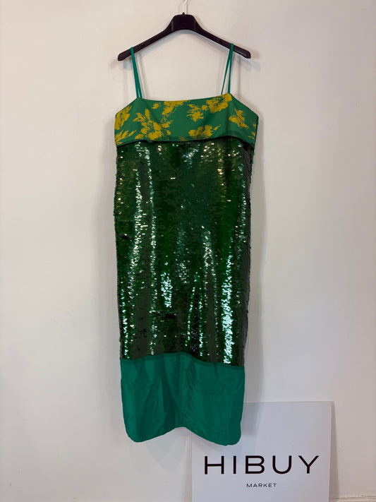 ZARA. Vestido midi lentejuelas. T L