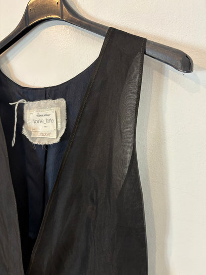 FORTE FORTE. Blue and black silk vest. Size 0 (XS/S)