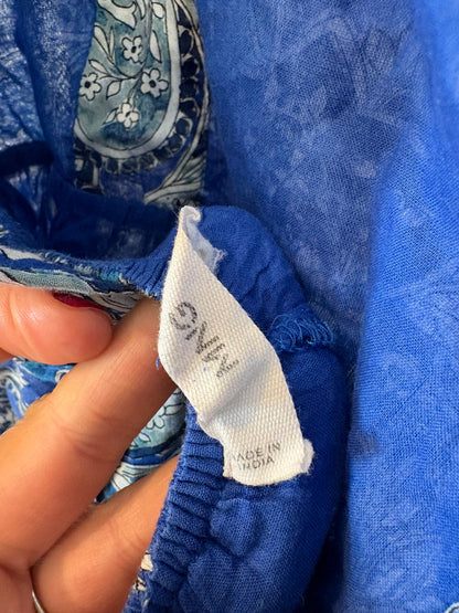 MANGO. Vestido con estampado azul