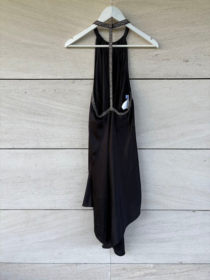 ROBERTO VERINO. Vestido corto seda halter