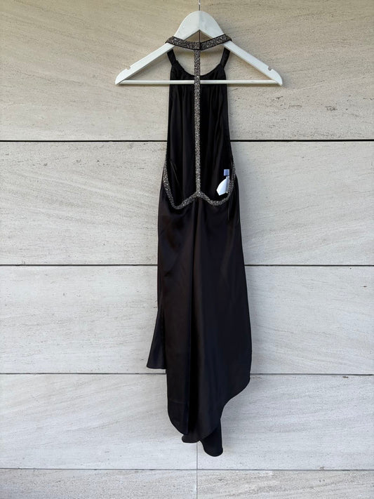 ROBERTO VERINO. Vestido corto seda halter