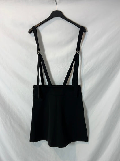 MANGO. Black skirt with suspenders. TS