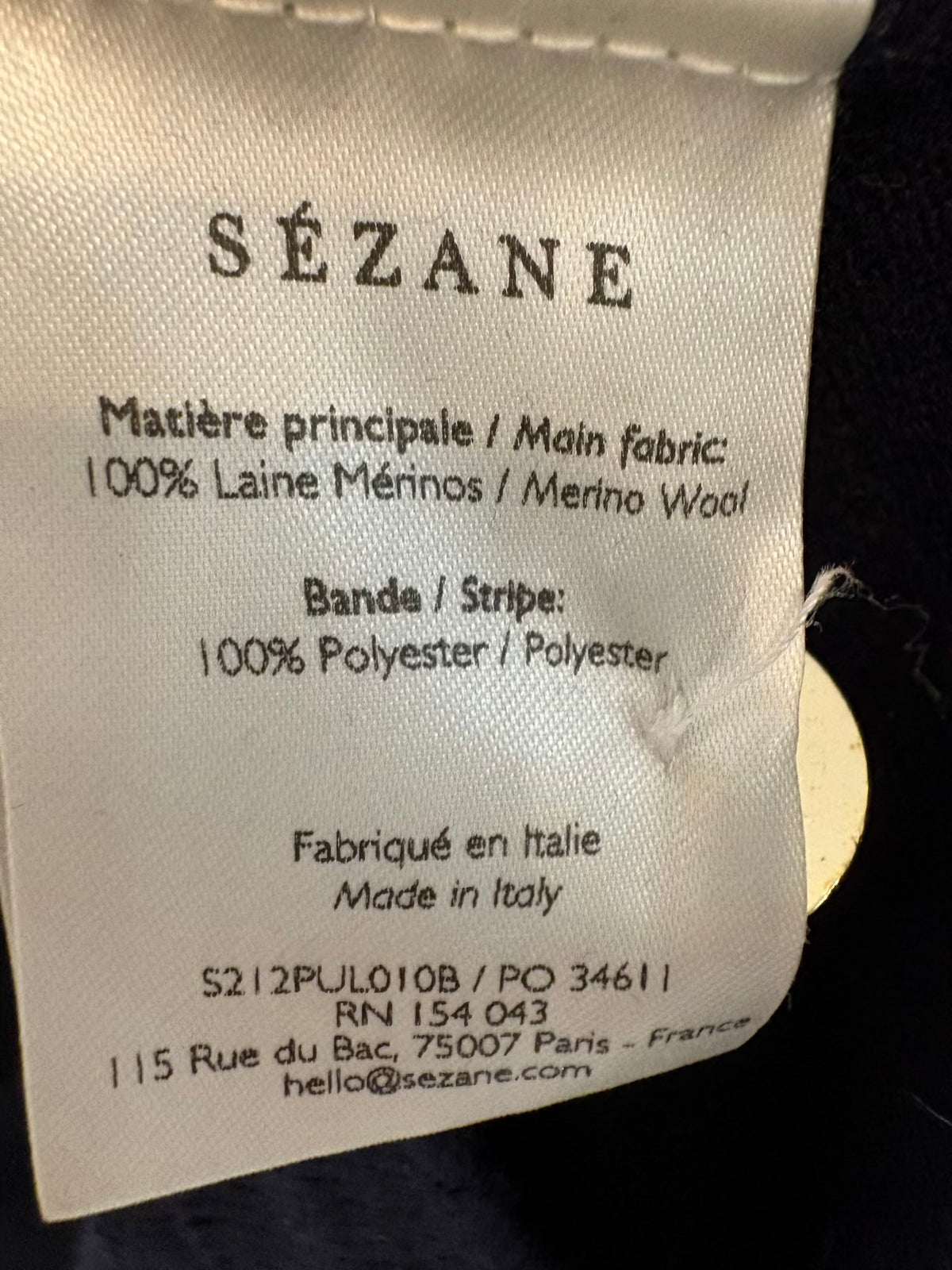 SÉZANE. Jersey azul perkins lana merino