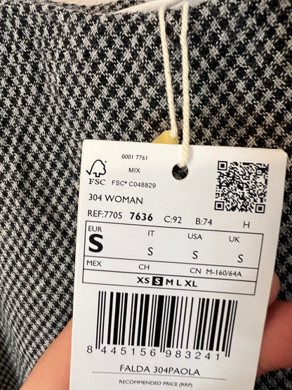 MANGO. Houndstooth midi skirt with wool. TS