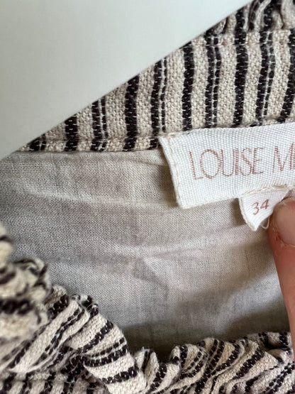 LOUISE MISHA. Embroidered striped blouse, size 34