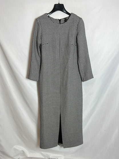 ZARA. Vestido largo pata de gallo T.s