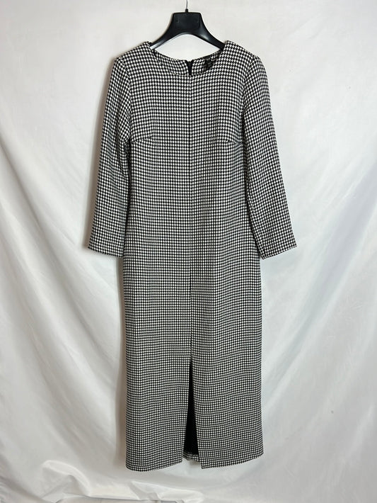 ZARA. Vestido largo pata de gallo T.s