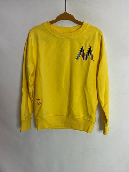 MORAL. Sudadera amarilla letra. T 2 años
