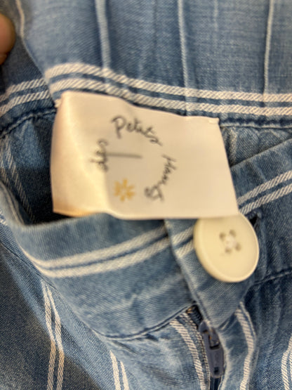 DES PETITS HAUTS. Conjunto denim ligero rayas