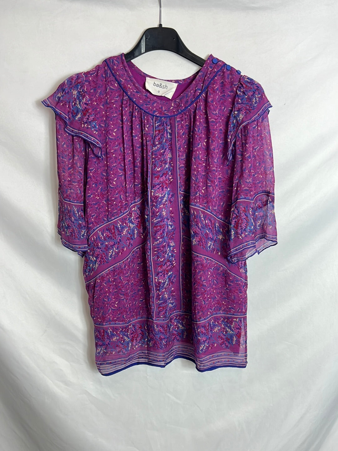 BA&amp;SH. Printed chiffon top. Size 0 (XS)