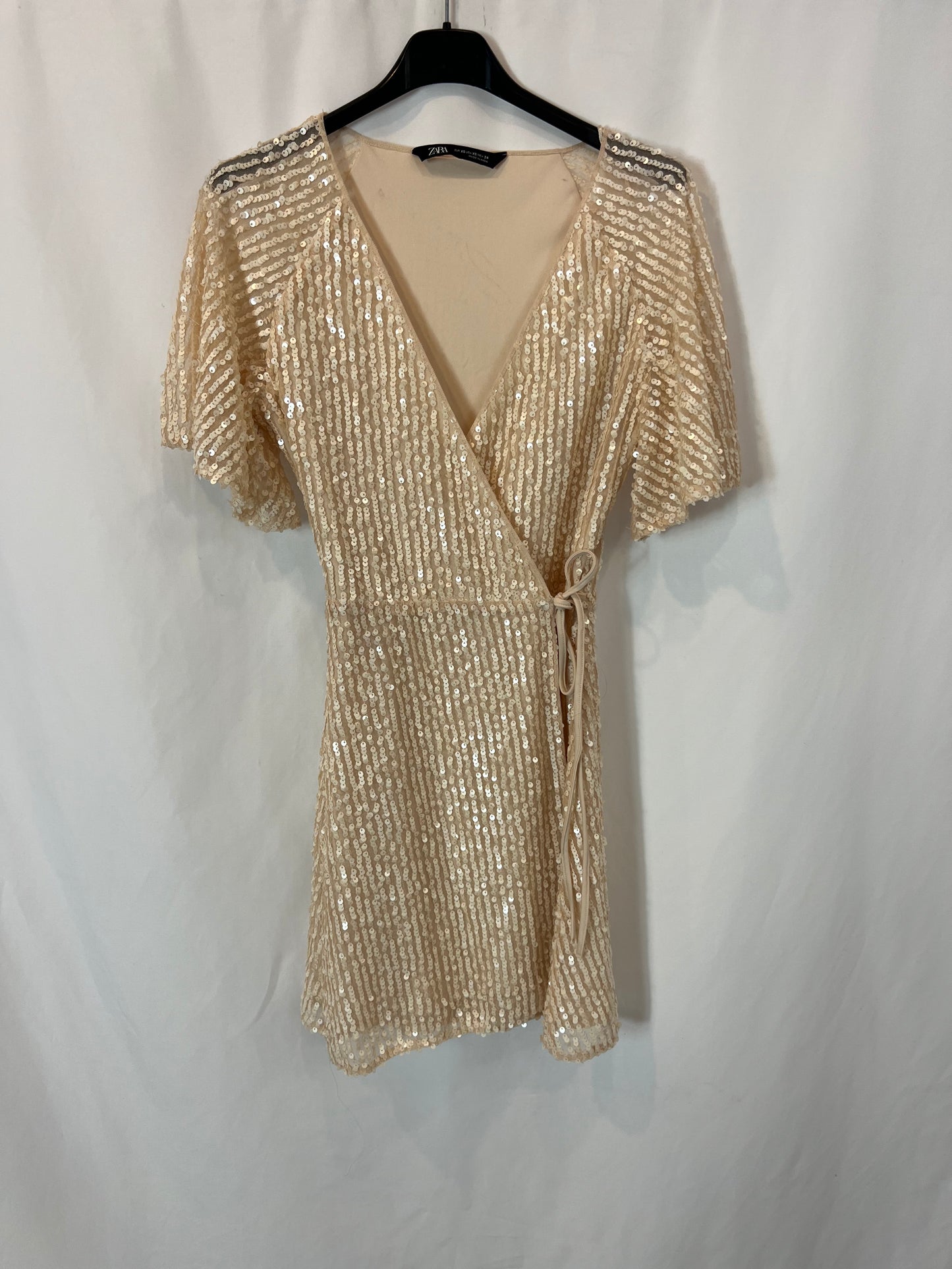 sequin mini dress zara ZARA. Short beige mini sequin dress. XS – Hibuy market