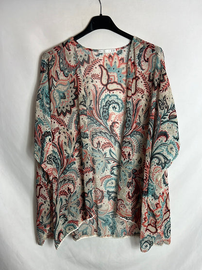 LEFTIES. Kimono fluido estampado. T M