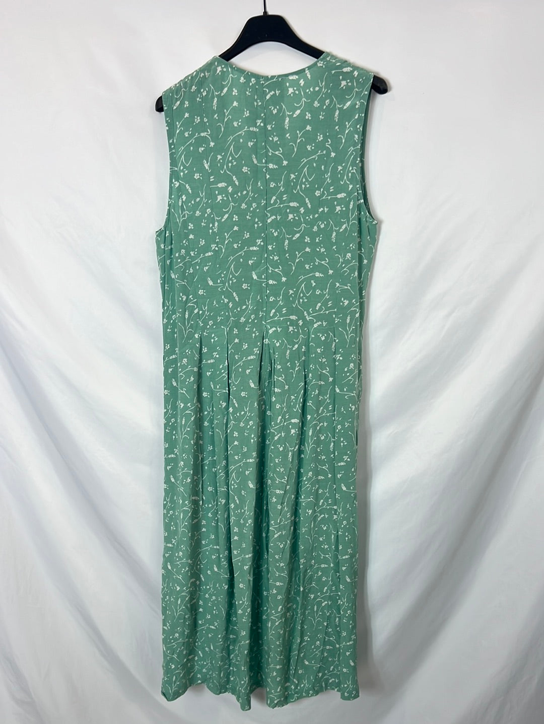 SAMSOE SAMSOE. Vestido mido verde flores T.s