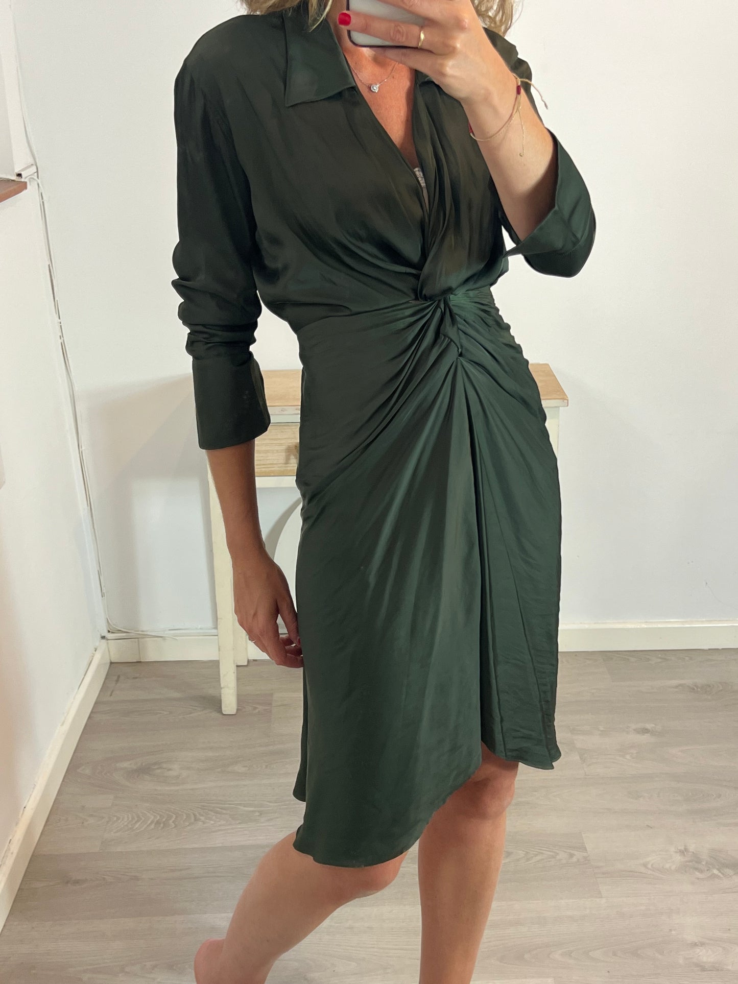 ZADIG&amp;VOLTAIRE. Green knotted midi dress. T.S.