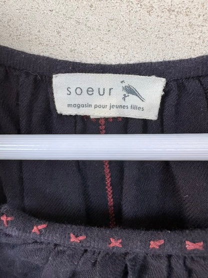 SOEUR. Blusa algodón azul bordados