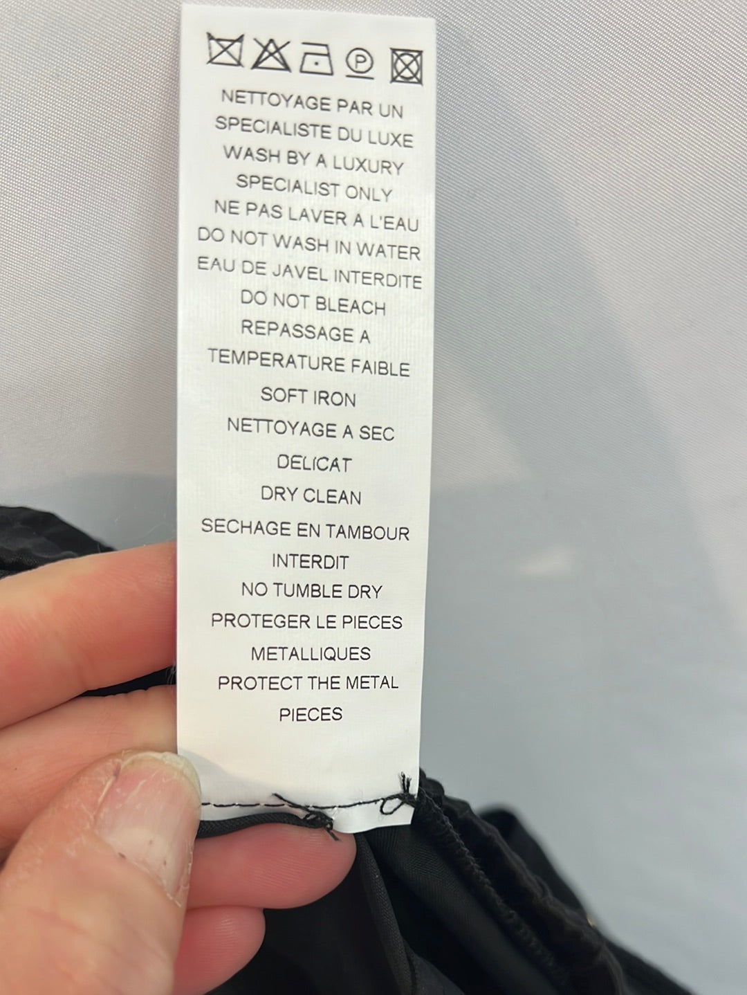 BALMAIN. Black satin trousers with pockets. Size 36