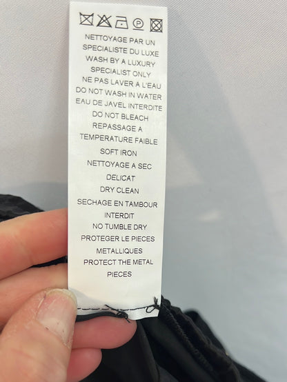 BALMAIN. Black satin trousers with pockets. Size 36