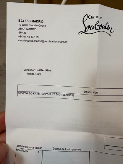 LOUBOUTIN. So Kate 120 tacones charol negros. T 38